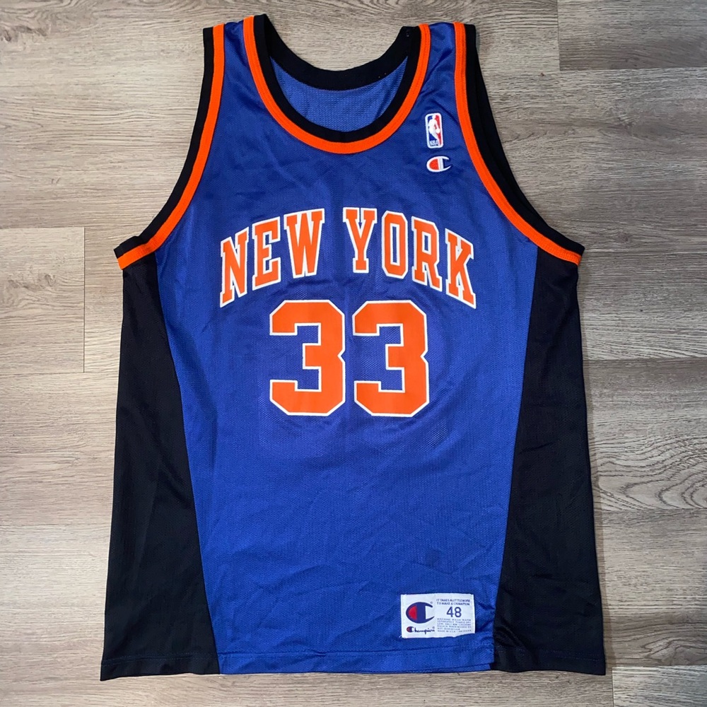 Vintage Champion New York Knicks Patrick Ewing Jersey Size 48 XL NICE